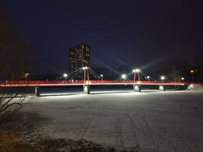 Архитектурное освещение пешеходного моста г. Пушкино