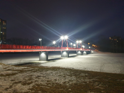Архитектурное освещение пешеходного моста г. Пушкино